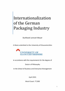 Internationalization of the German Packaging Industry - Research